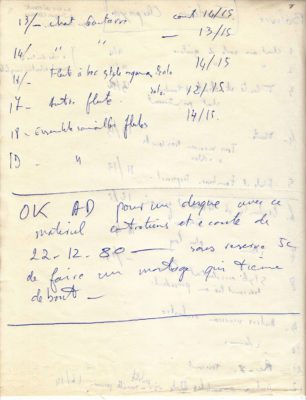 2/2 - Document manuscrit d'Alain Daniélou à propos des enregistrements Chipaya de Xavier Bellenger